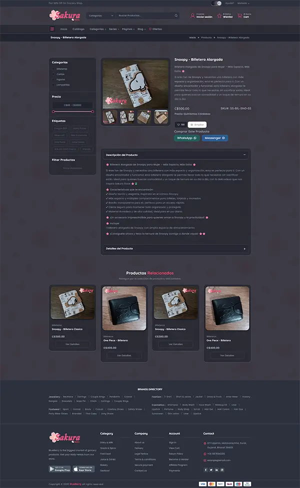 Sakura Store Nicaragua Products